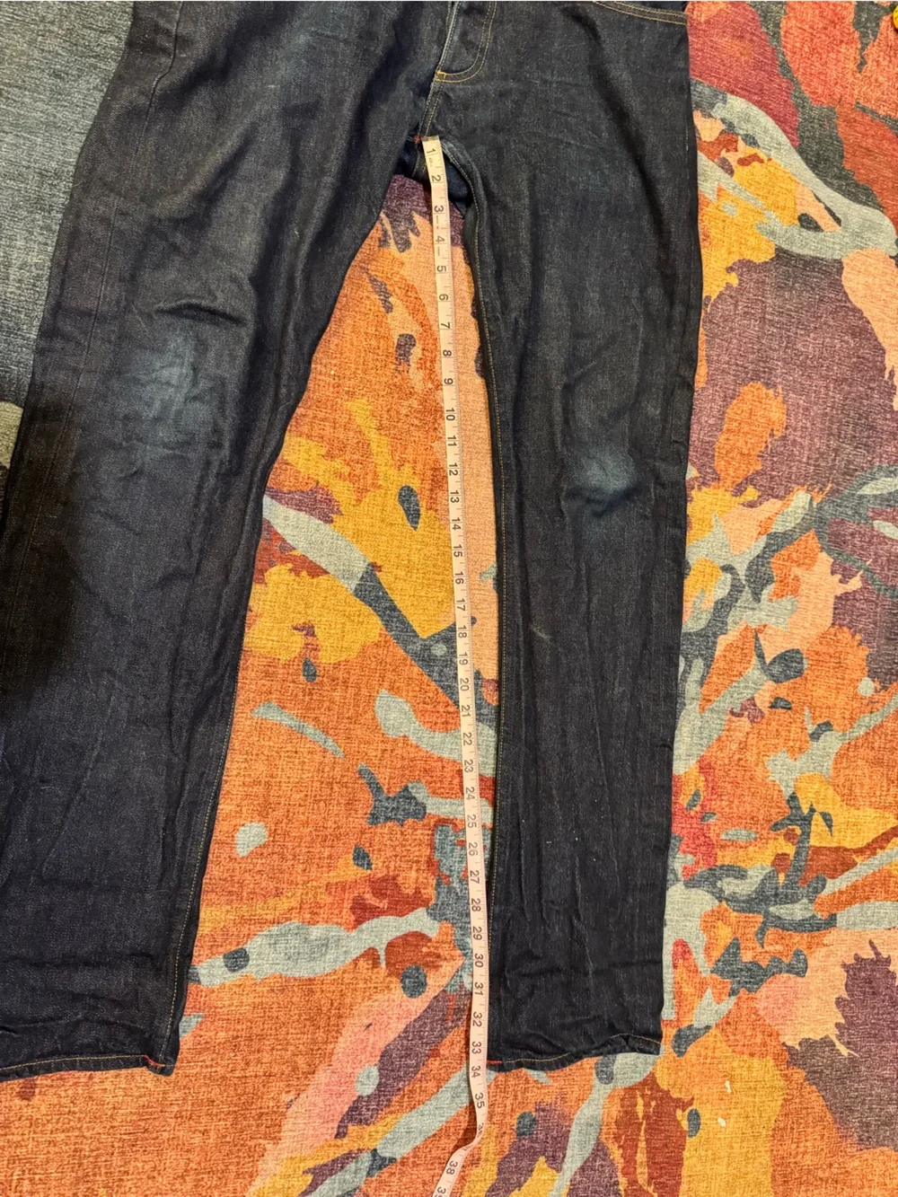 Gustin Men's Dark Indigo Denim Slim Jeans Tagged 36x38 Actual 35x38